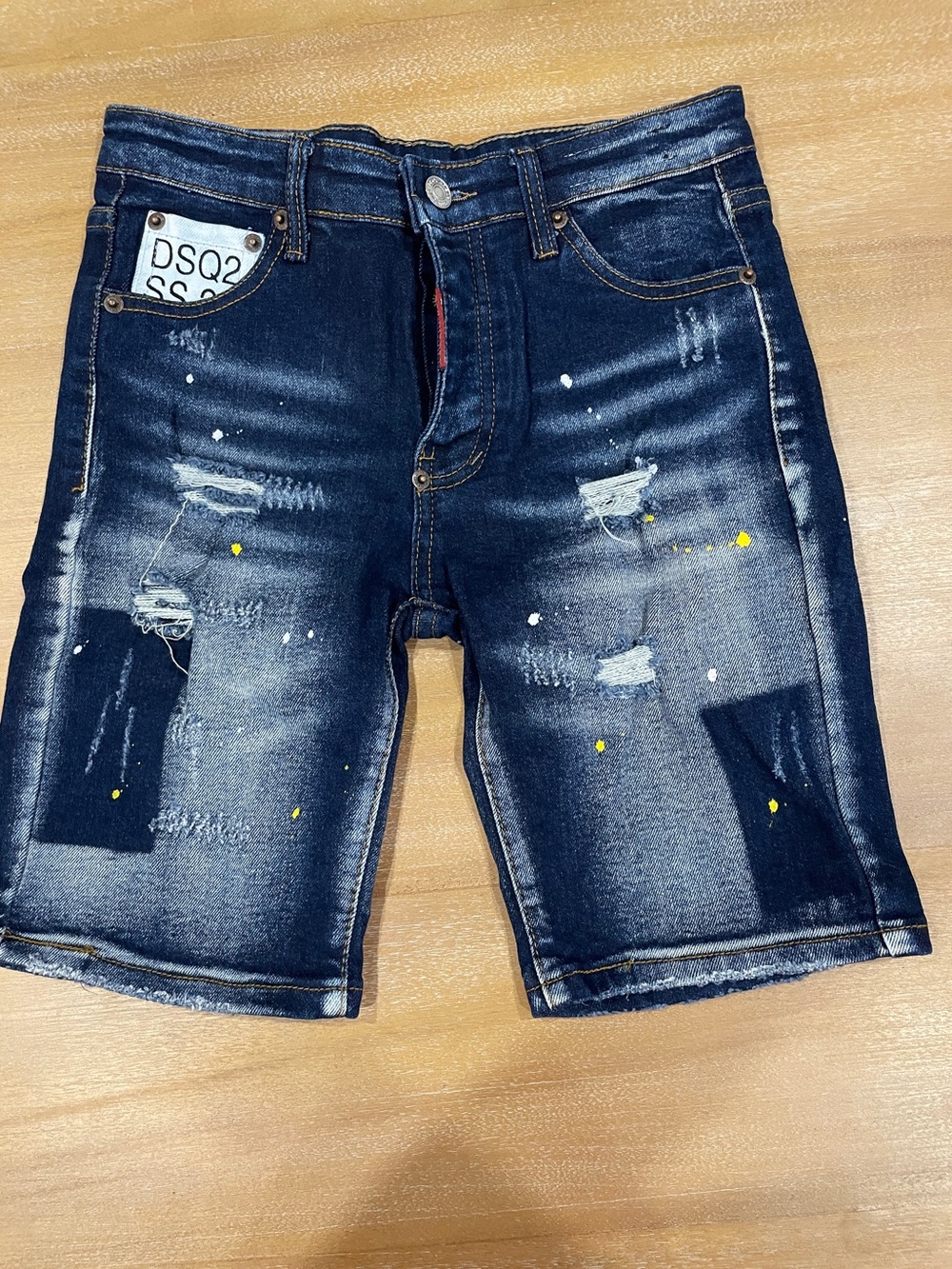 These are Dsquared2 (DSQ2) distressed denim shorts Spring/Summer 2022